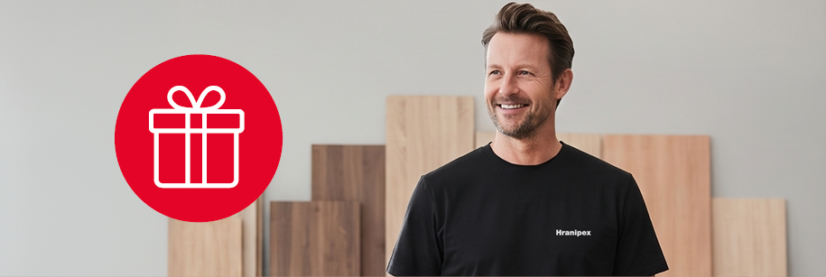 Gratis HRANIPEX T-Shirt beim Kauf von Schrankbeschlägen 👕